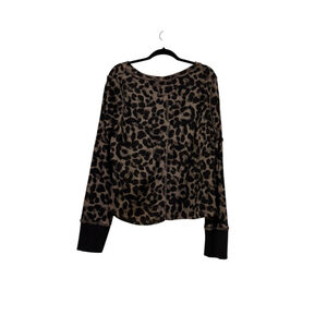 Women's SHEIN Plus Long Sleeve Thermal 2X Brown Black Leopard Print